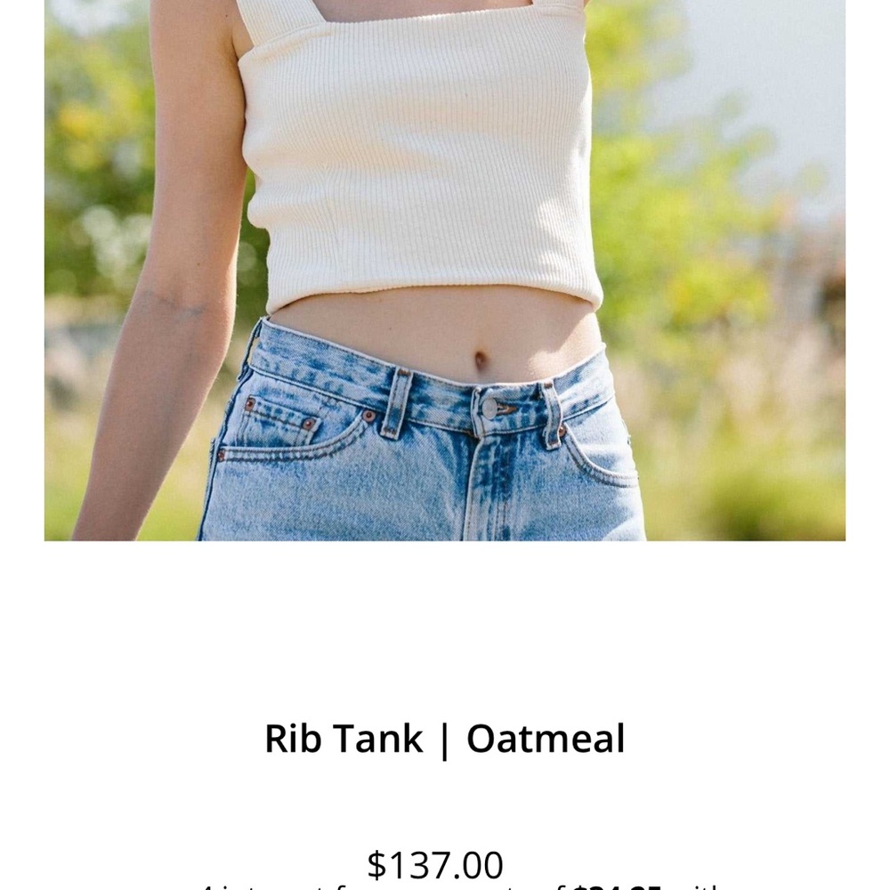 Merritt Charles Oatmeal Rib Tank - Picture 7 of 7